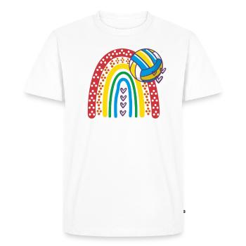 Volleyball Ball Volleyballer Rainbow Volleyball - Men's Premium Organic T-Shirt - white - Front - Nico (187cm)