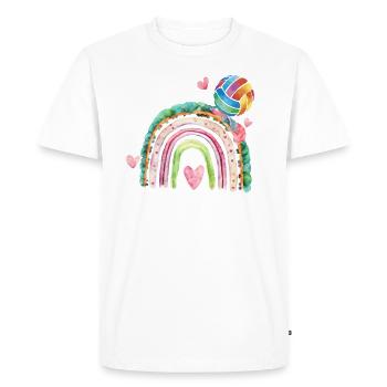 Volleyball Ball Volleyballer Rainbow Volleyball - Men's Premium Organic T-Shirt - white - Front - Nico (187cm)