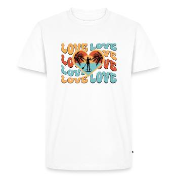 Planche de SUP paddle paddle supboard Stand Up - T-shirt Premium bio Homme - blanc - Devant - Nico (187cm)