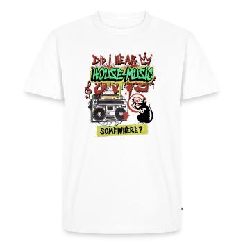 Hardcore Rave Music Raver 90s EDM DJ Rave Techno - Men's Premium Organic T-Shirt - white - Front - Nico (187cm)