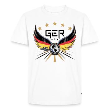 Allemagne Allemagne Allemand GER Almanya Alemania - T-shirt Premium bio Homme - blanc - Devant - Nico (187cm)