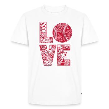 Baseball Softball Mama Love Baseball - T-shirt Premium bio Homme - blanc - Devant - Nico (187cm)