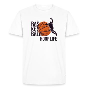 Basketteur basketteur basketteur « HOOP-LIFE » - T-shirt Premium bio Homme - blanc - Devant - Nico (187cm)