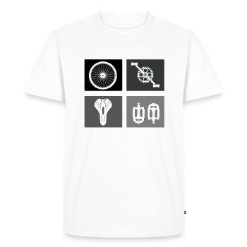 Accessoires vélo Vélo - T-shirt Premium bio Homme - blanc - Devant - Nico (187cm)