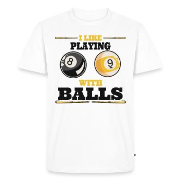 Pool Billiards Billiard Table Funny Sayings Snooker - Men's Premium Organic T-Shirt - white - Front - Nico (187cm)