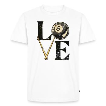 Pool Billiard Table "LOVE" Sayings Snooker - Men's Premium Organic T-Shirt - white - Front - Nico (187cm)