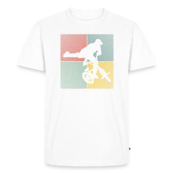 BMX Bike Freestyle race BMX - T-shirt Premium bio Homme - blanc - Devant - Nico (187cm)