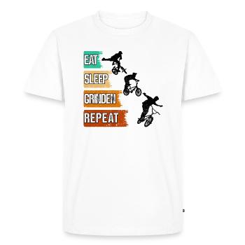 BMX Pegs-grinden, Bike Freestyle race BMX - Men's Premium Organic T-Shirt - white - Front - Nico (187cm)
