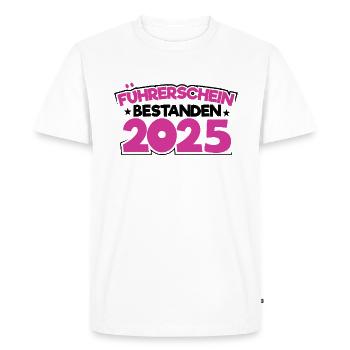 Permis de conduire 2025 Examen de conduite Examen du permis de conduire - T-shirt Premium bio Homme - blanc - Devant - Nico (187cm)