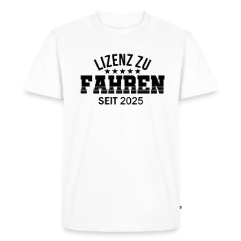 Permis de conduire 2025 Examen de conduite Examen du permis de conduire - T-shirt Premium bio Homme - blanc - Devant - Nico (187cm)
