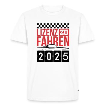 Permis de conduire 2025 Examen de conduite Examen du permis de conduire - T-shirt Premium bio Homme - blanc - Devant - Nico (187cm)