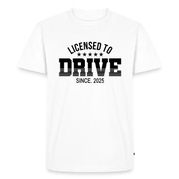 Permis de conduire 2025 Examen de conduite Examen du permis de conduire - T-shirt Premium bio Homme - blanc - Devant - Nico (187cm)
