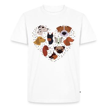 Dog Love Love Dog Dog Love Heart - Men's Premium Organic T-Shirt - white - Front - Nico (187cm)