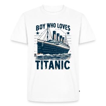 Titanic Ship Boys who just love the RMS Titanic - Men's Premium Organic T-Shirt - white - Front - Nico (187cm)