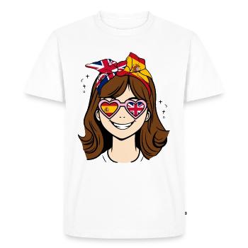Half British Half Spanish Girl, Spain United - Men's Premium Organic T-Shirt - white - Front - Nico (187cm)