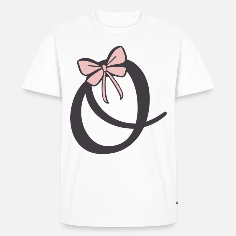 Anfangsbuchstabe O Schleifchen - Männer Premium Bio T-Shirt - Weiß