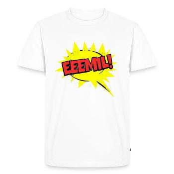 Emil nom drôle bulle de dialogue Eeemil ! - T-shirt Premium bio Homme - blanc - Devant - Nico (187cm)