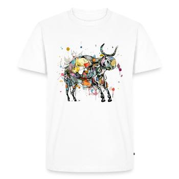 Moli le taureau - T-shirt Premium bio Homme - blanc - Devant - Nico (187cm)