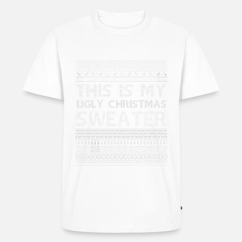 Pull de Noël laid - T-shirt Premium bio Homme - blanc
