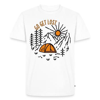 ALLEZ VOUS PERDRE AMATEUR DE CAMPING EN PLEIN AIR - T-shirt Premium bio Homme - blanc - Devant - Nico (187cm)