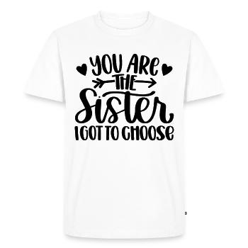 Tu es la sœur que j’ai choisie - T-shirt Premium bio Homme - blanc - Devant - Nico (187cm)