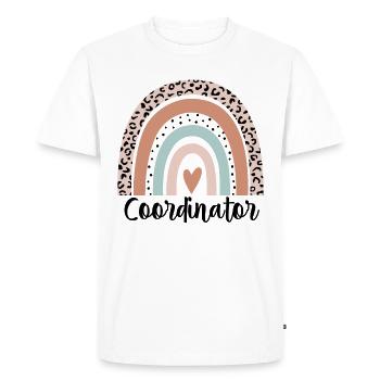 Coordinateur Rainbow Leopard Drôle Coordinateur Cadeau - T-shirt Premium bio Homme - blanc - Devant - Nico (187cm)