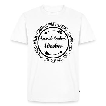 Animal Control Worker Animaux Lover Cadeau - T-shirt Premium bio Homme - blanc - Devant - Nico (187cm)