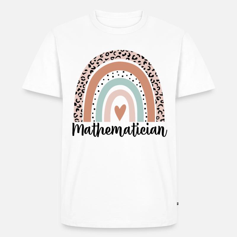 Mathematiker Regenbogenleopard Lustiger Mathematiker - Männer Premium Bio T-Shirt - Weiß