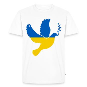 Peace Ukraine Flag Doves Bird Peace Symbol - Men's Premium Organic T-Shirt - white - Front - Nico (187cm)