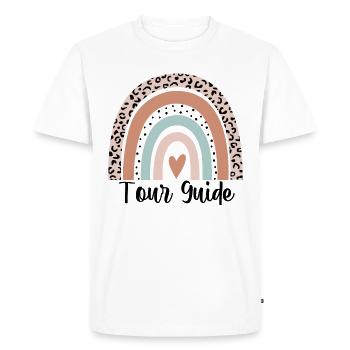Tour Guide Rainbow Leopard Funny Tour Guide Gift - Men's Premium Organic T-Shirt - white - Front - Nico (187cm)