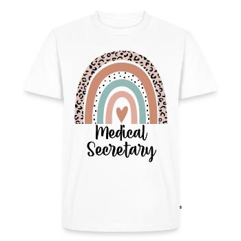 Secrétaire médical Rainbow Leopard Drôle cadeau - T-shirt Premium bio Homme - blanc - Devant - Nico (187cm)