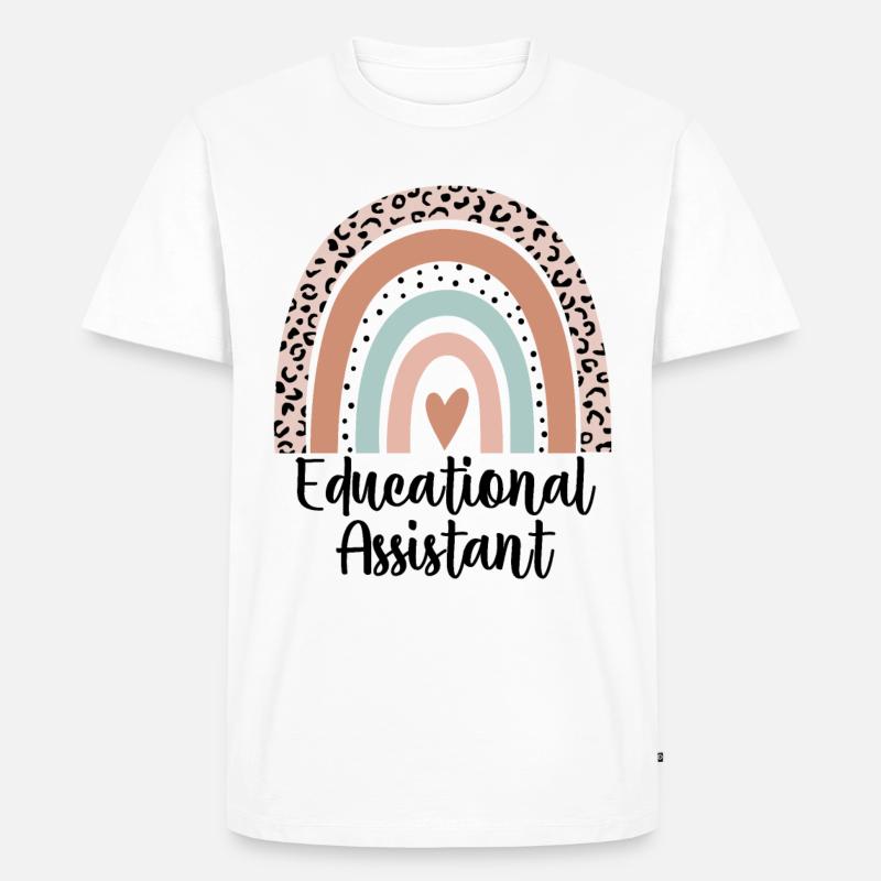 Pädagogische Assistentin Rainbow Leopard Lehrerin - Männer Premium Bio T-Shirt - Weiß