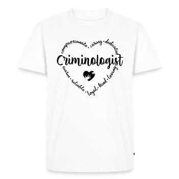Criminologist - Men's Premium Organic T-Shirt - white - Front - Nico (187cm)