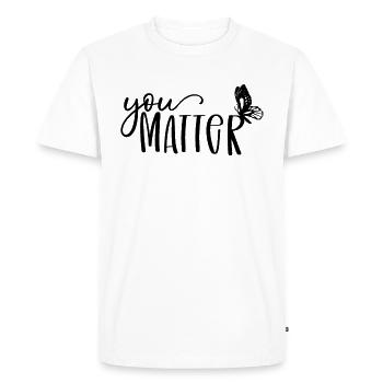 You Matter Butterfly Ptsd Santé mentale bipolaire - T-shirt Premium bio Homme - blanc - Devant - Nico (187cm)
