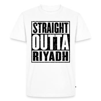 Straight Outta Riyad - T-shirt Premium bio Homme - blanc - Devant - Nico (187cm)