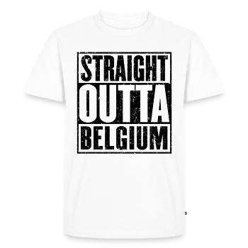 Straight Outta Belgique - T-shirt Premium bio Homme - blanc - Devant - Nico (187cm)