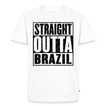 Straight Outta Brésil - T-shirt Premium bio Homme - blanc - Devant - Nico (187cm)