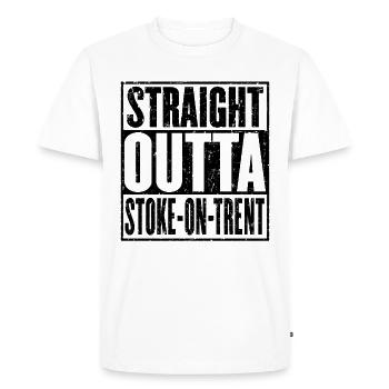 Straight Outta Stoke sur Trent - T-shirt Premium bio Homme - blanc - Devant - Nico (187cm)