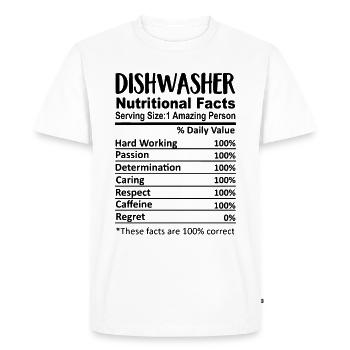 Dishwasher Nutrition Facts Funny - Men's Premium Organic T-Shirt - white - Front - Nico (187cm)