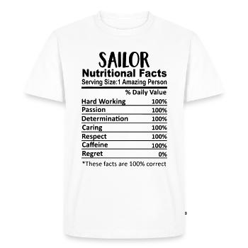 Sailor Nutrition Facts Drôle - T-shirt Premium bio Homme - blanc - Devant - Nico (187cm)