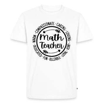 Math Teacher Vintage Gift - Men's Premium Organic T-Shirt - white - Front - Nico (187cm)