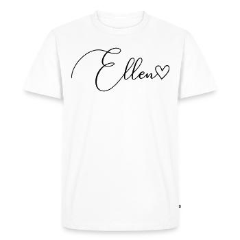 Ellen Nom Prénom Fille - T-shirt Premium bio Homme - blanc - Devant - Nico (187cm)