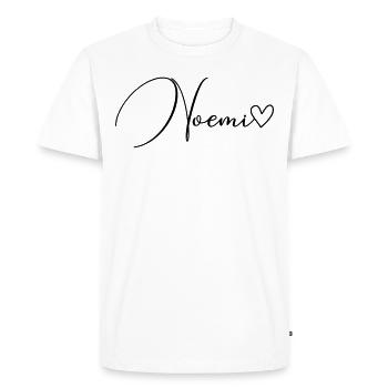 Noemi Nom de famille Prénom Fille - T-shirt Premium bio Homme - blanc - Devant - Nico (187cm)