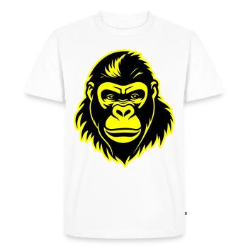 Gorilla Head - Men's Premium Organic T-Shirt - white - Front - Nico (187cm)