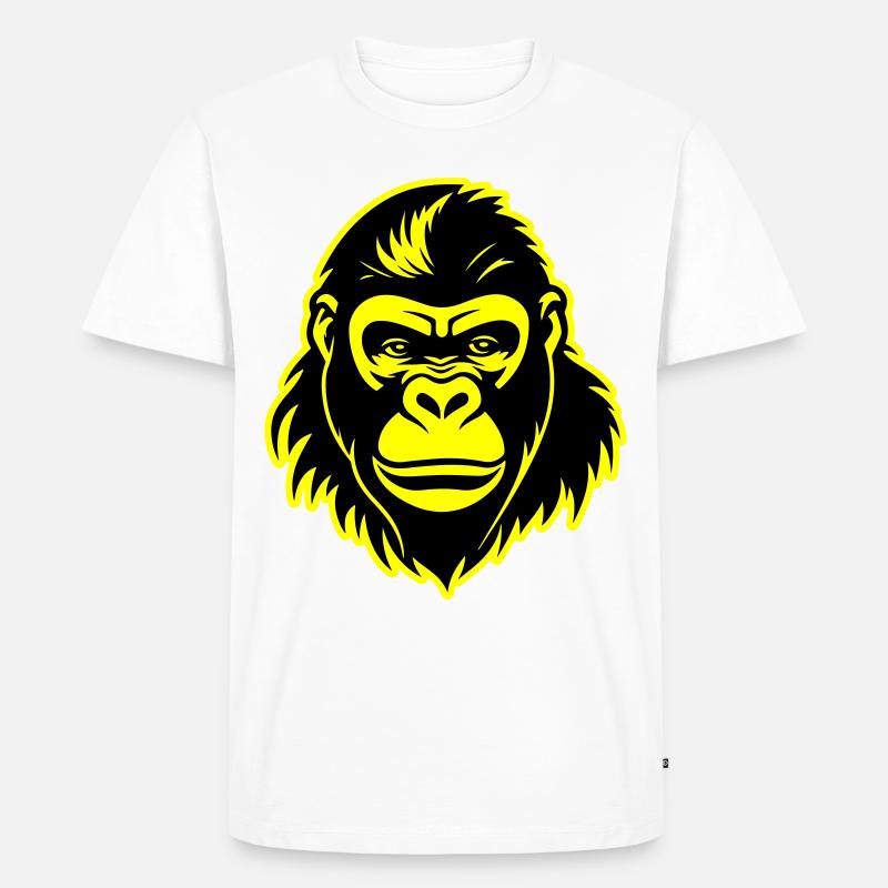 Gorilla Kopf - Männer Premium Bio T-Shirt - Weiß