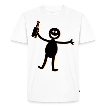 Silhouette de fête de la bière - T-shirt Premium bio Homme - blanc - Devant - Nico (187cm)