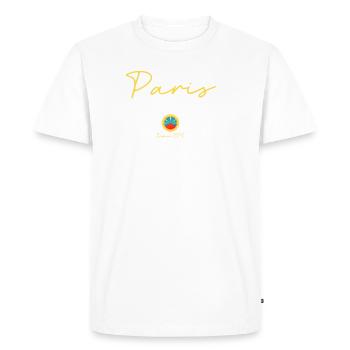 Paris lé magic - From 974 - T-shirt Premium bio Homme - blanc - Devant - Nico (187cm)
