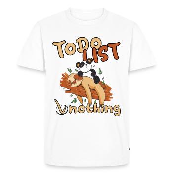 lazy sloth To Do list do nothing Lazy - Men's Premium Organic T-Shirt - white - Front - Nico (187cm)