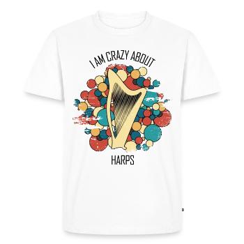 Harp Gift Musical Instrument Musician Plucking - Men's Premium Organic T-Shirt - white - Front - Nico (187cm)