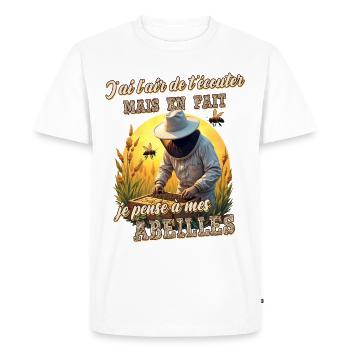 Apiculteur cadeau humoristique apiculture abeilles - T-shirt Premium bio Homme - blanc - Devant - Nico (187cm)